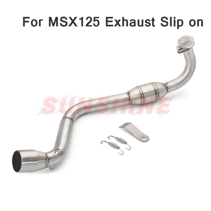 

Motorcycle Exhaust System Motorcross Muffler Slip On Racing Pitbike Full Systems Modified Front Pipe Escape Moto For YZF MSX125 MSX 125