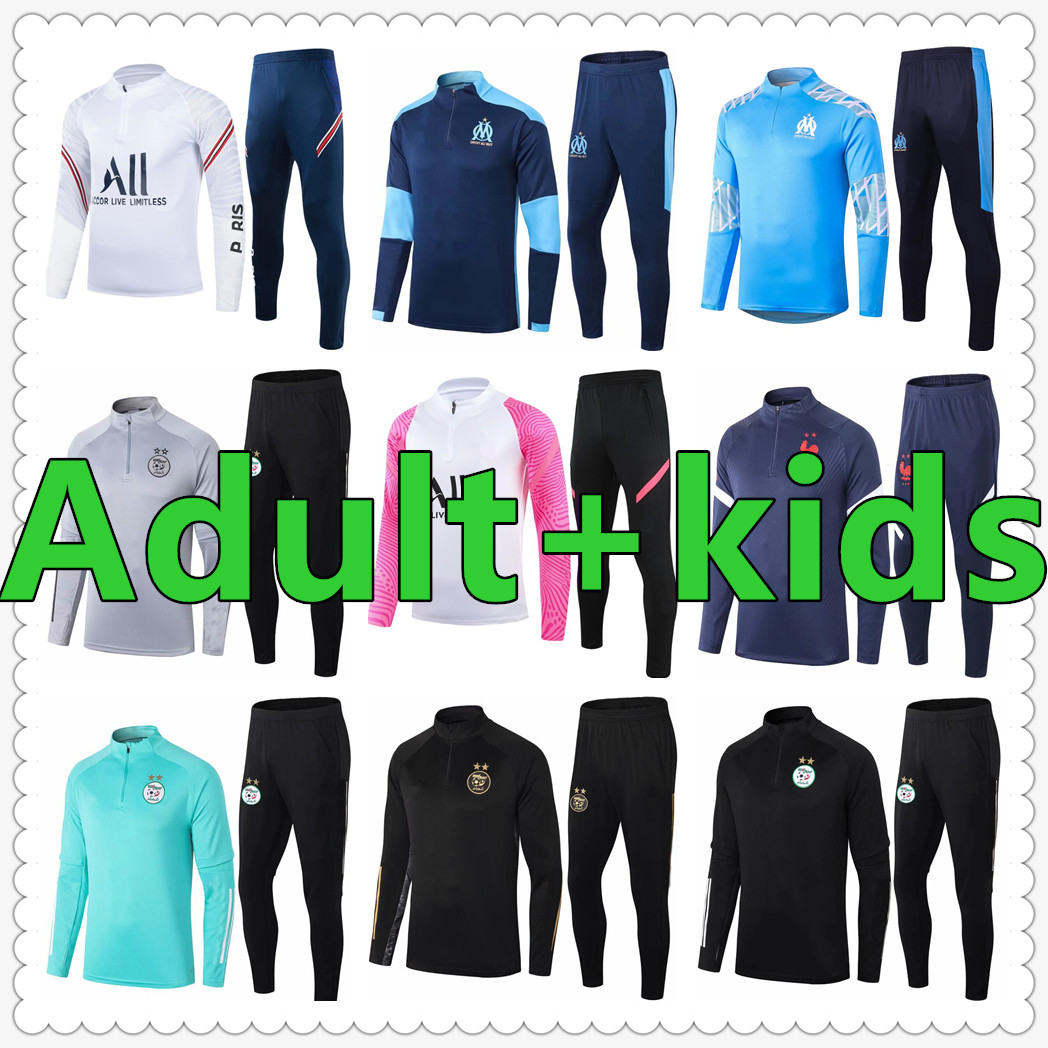 

algerie France algeria kids Soccer Jersey 2021 Adult Football tracksuit Survetement de foot chandal futbol retro player version
