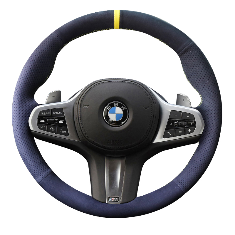 

Suitable for BMW New 5-series 3-series X1x2x3x5x6x7 Suede Hand Sewn Steering Wheel Cover