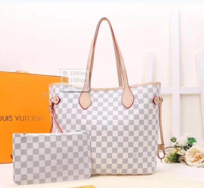 

LV Louis bag Vitton Women 2pcs set Genuine Leather handbag totes ladies lady clutch crossbody messenger purse shoulder bag