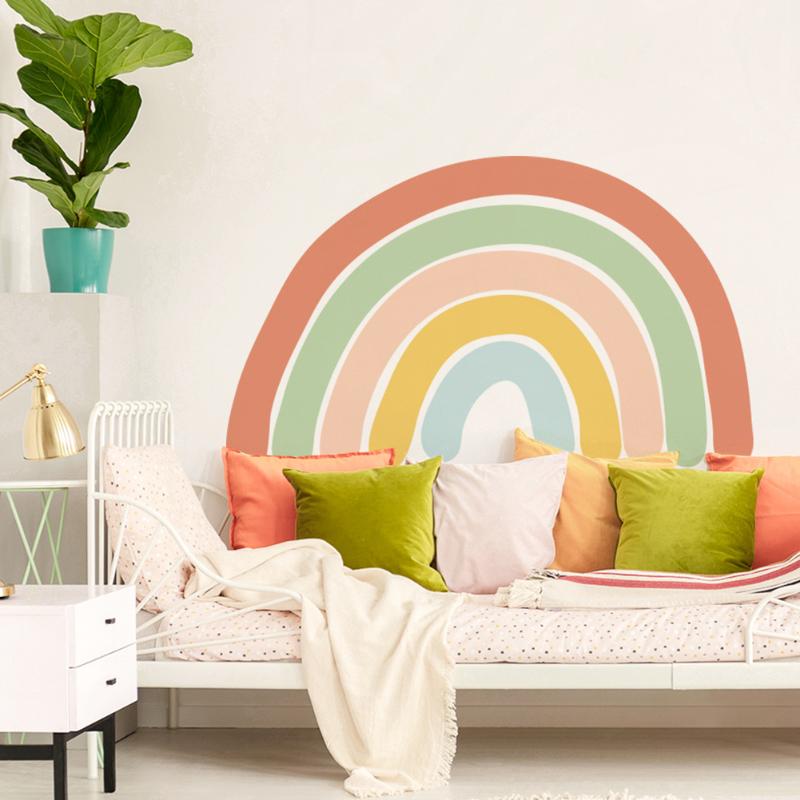 

Gift Wrap Watercolor Wallpaper Rainbow Self-adhesive Wall Sticker Children Bedroom Living Room Large Area Home Decor Holiday Warm