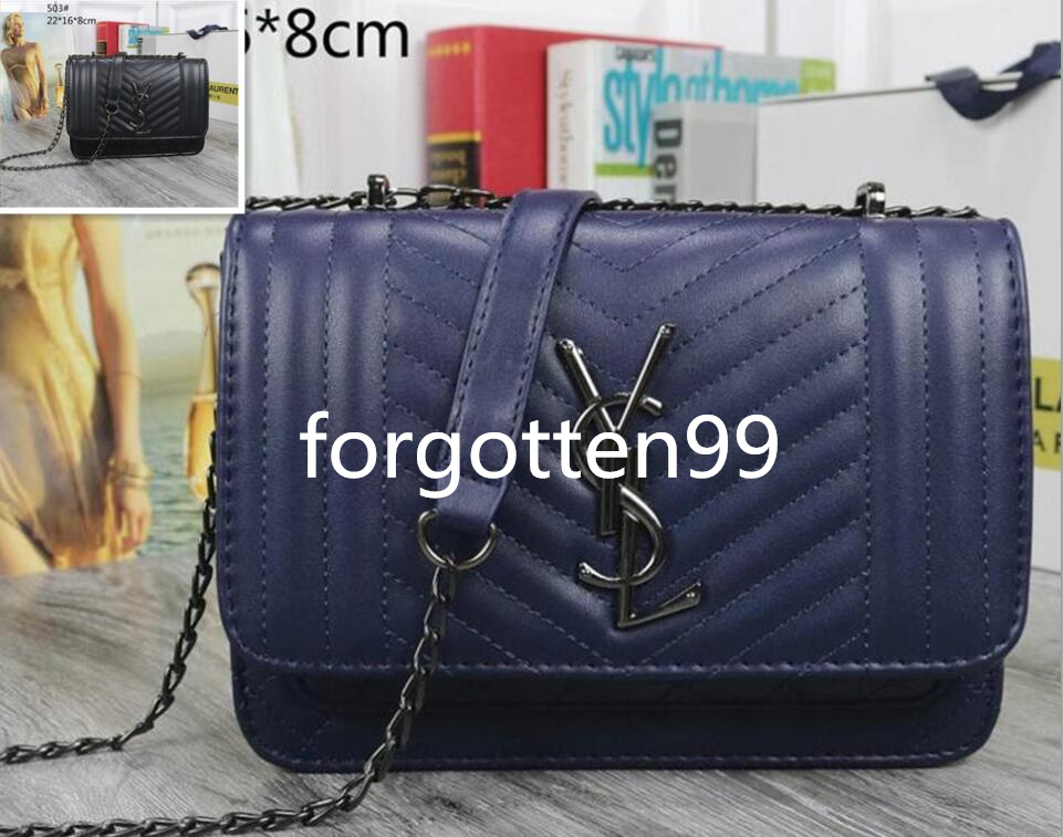 

32 yslsell women high quality leather handbag chain bag Envelope Shoulder Bags Messenger Dinner bag tote Shopping bag, Black;brown