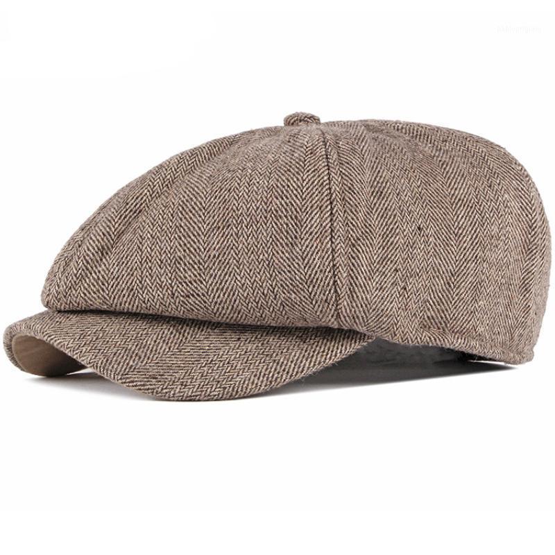 

Berets MZ2737 Autumn Winter Cap Hat Vintage Octagonal Sboy Retro Warm Artist Painter Beret Men Women, Black