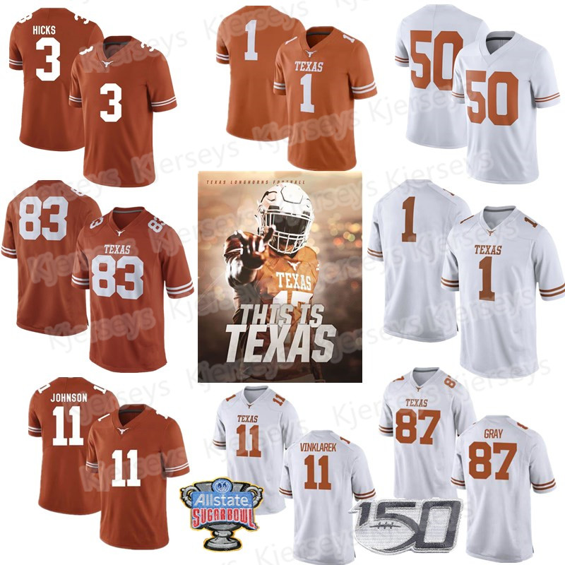 

Custom Texas Longhorns #12 Earl Thomas III Colt McCoy 10 Vince Young 20 Earl Campbell 34 Ricky Williams Men Youth Kid Football Jersey, No name