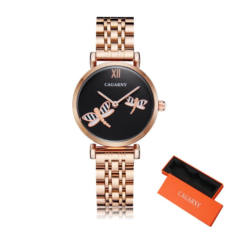 

Fashion Trend Ladies Watch Diamond Stainless Steel Rose Gold Luxury Women's Quartz Waterproof Leisure Top Brand Clock Wristwatches, 6880-6