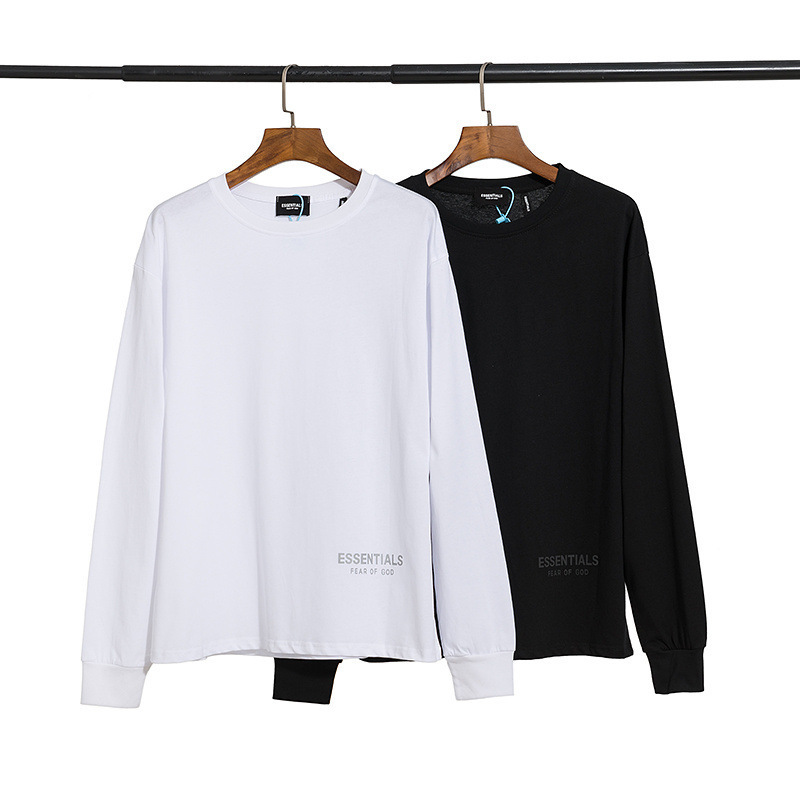 

2020 new fashion brand fog letter printed round neck long sleeve T-shirt GNZH, White;black