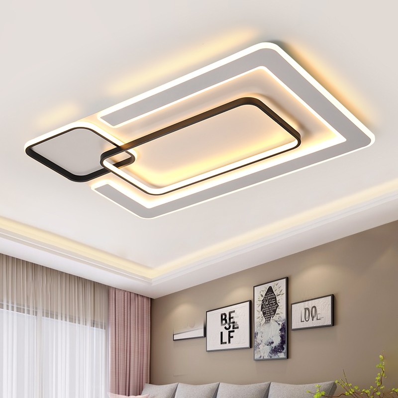 

Modern LED Ceiling Lights Living Room Bedroom Luster De Plafond Moderne Fixture Plafonnier White Black LED Ceiling Lamp Lighting