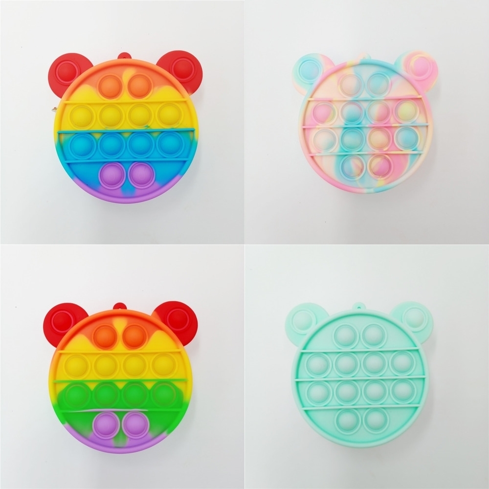 

Rainbow Pioneer Fidget Toys Push Mini Wallet Coin Case Bag Beauty Puzzle Decompression Bubble Anti Stress Bubbles Board Silicone Toy Game Pandent G76XUO6