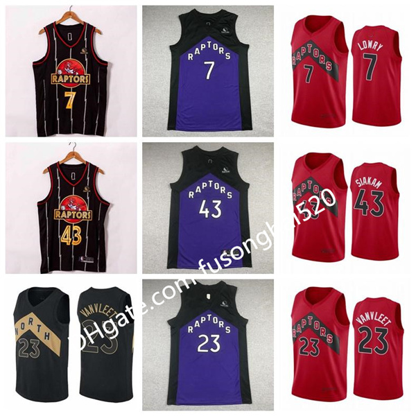 

2021 Basketball Jersey Toronto Raptors Fred Vanvleet Pascal Siakam Kyle Lowry For A Core Player;Swing Players Sew And Embroider Jers, Black;red