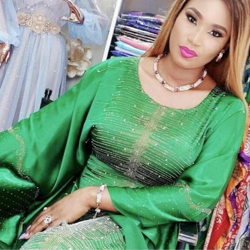

Ethnic Clothing 5 Colors African Dresses For Women Plus Size Dashiki Diamond Beads Clothes Abaya Dubai Muslim Dress Robe Africa