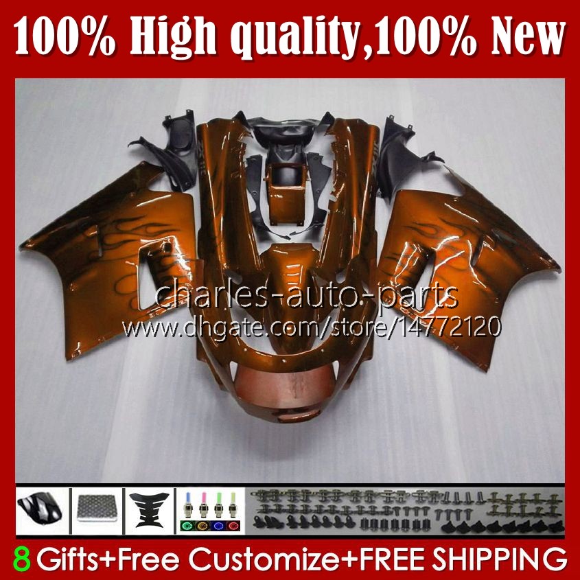 

Body Kit For KAWASAKI NINJA ZX11R ZZR 1100 ZX-11 R ZZR1100 ZX11 R ZX 11 R 11R 31HC.117 ZX-11R 1990 1991 1992 1993 1994 1995 ZZR-1100 96 97 98 99 00 01 OEM Fairings orange flames, No. 1