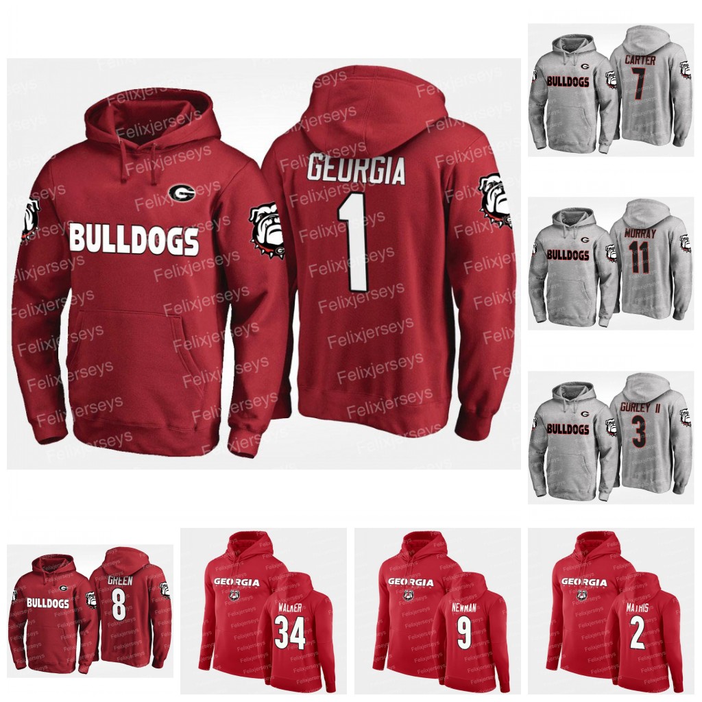 

Georgia Bulldogs Hoodie D'Wan Mathis NCAA Jersey 8 A.J. Green Aaron Murray Carson Beck Ahkil Crumpton Nick Chubb Herchel Walker Stetson Bennet Kearis Jackson, Red as pic youth s-xl