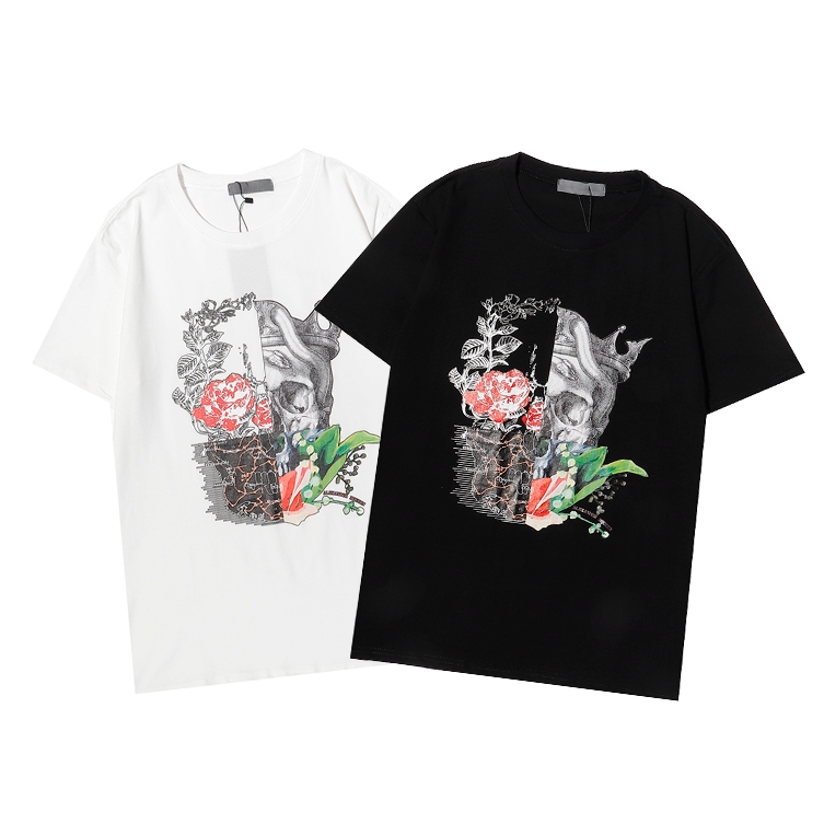 

Men Women T-Shirts Black White Short Sleeve T Shirts Causal Summer Tees Hip Hop Tshirts Fashion Printed Streetwear good quality TR003, White;black