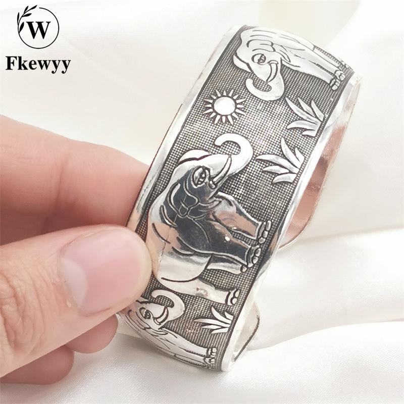 

Bangle Fkewyy Bohemia Bracelets For Women Luxury Designer Jewelry Elephant Fashion Punk Accessories