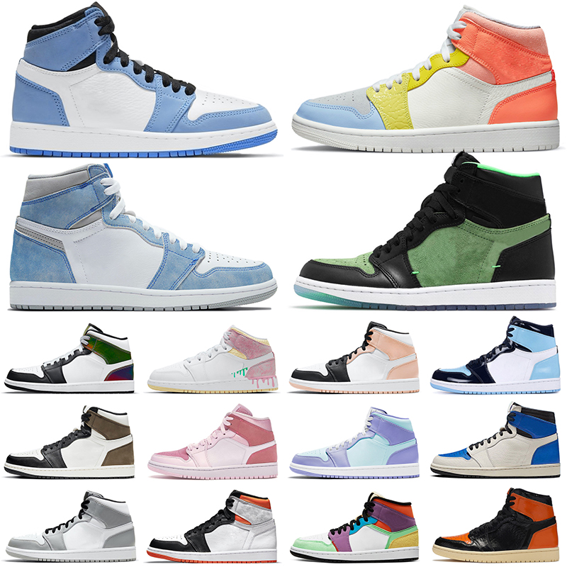 

Excellent Excellent Jumpman 1 1s basketball shoes women men University Blue Hyper Royal Arctic Orange Paint Drip mens trainers sports sneakers size, 1s 5.5-12 electro orange