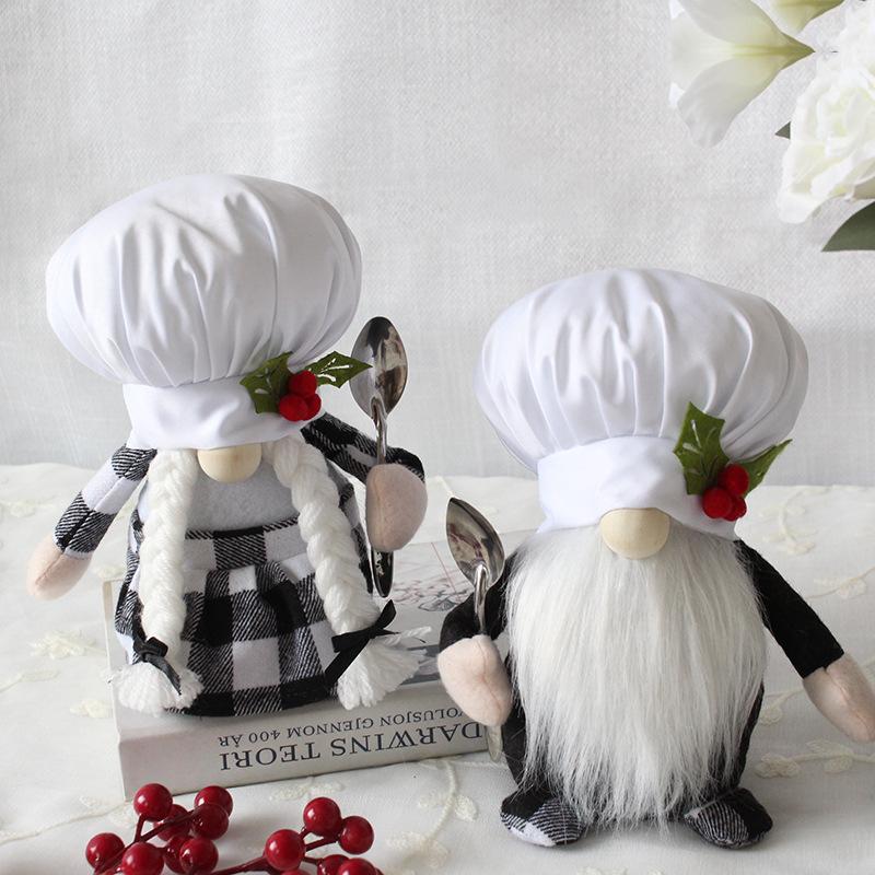 

Christmas Decorations Chef Hat Rudolph Doll Home Window Faceless Gnome Decoration Children's Gifts Ornament Year 2022 Decor Navidad
