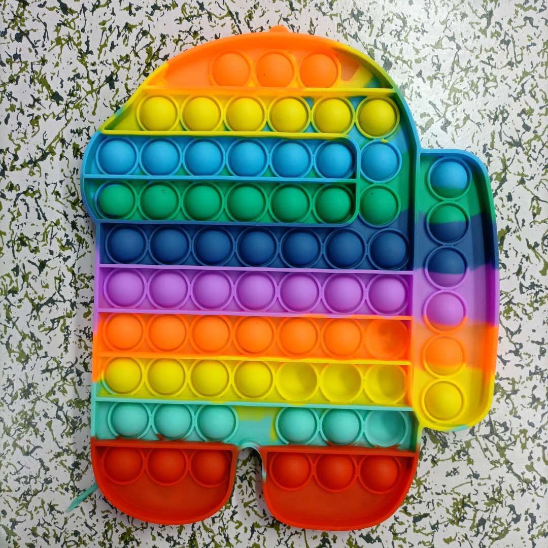 

Big Size 20cm Tie-dye Rainbow Push Bubble Fidget Toys Decompression Toy Party Favor Simple Dimple Floor mat or coaster Anti-stress Relief Gift w2