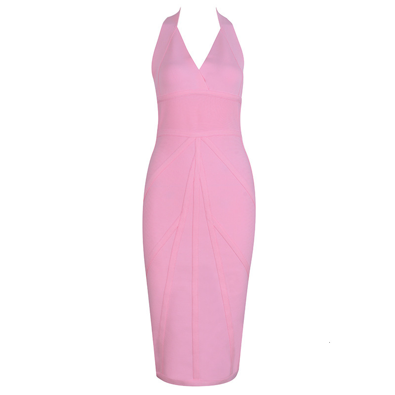 

European and American high-quality slim stitching bandage sexy backless party, Customize