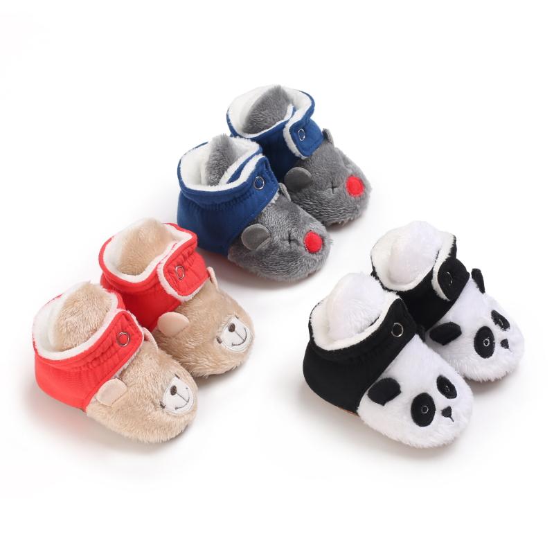 

Boots 2021 Born Winter Infant Toddler Cute Cartoon Bear Shoes Girls Boys First Walkers Super Keep Warm Snowfield Booties Boot, Black;grey
