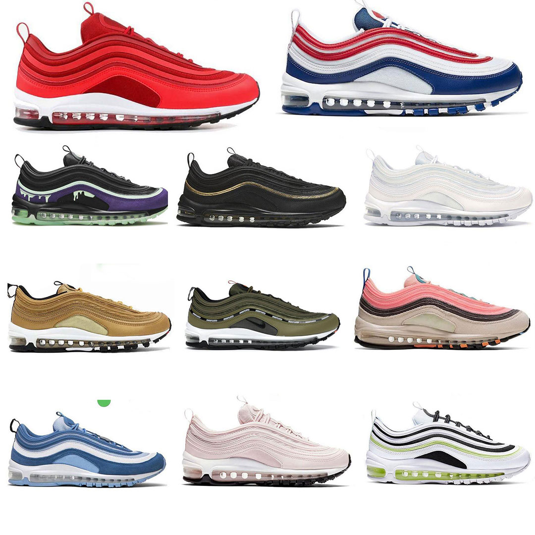 

97 men's and women's running shoes three white red black mschf lil NAS Satan mucus Halloween invincible global tropical twist Sneaker Size 35-46