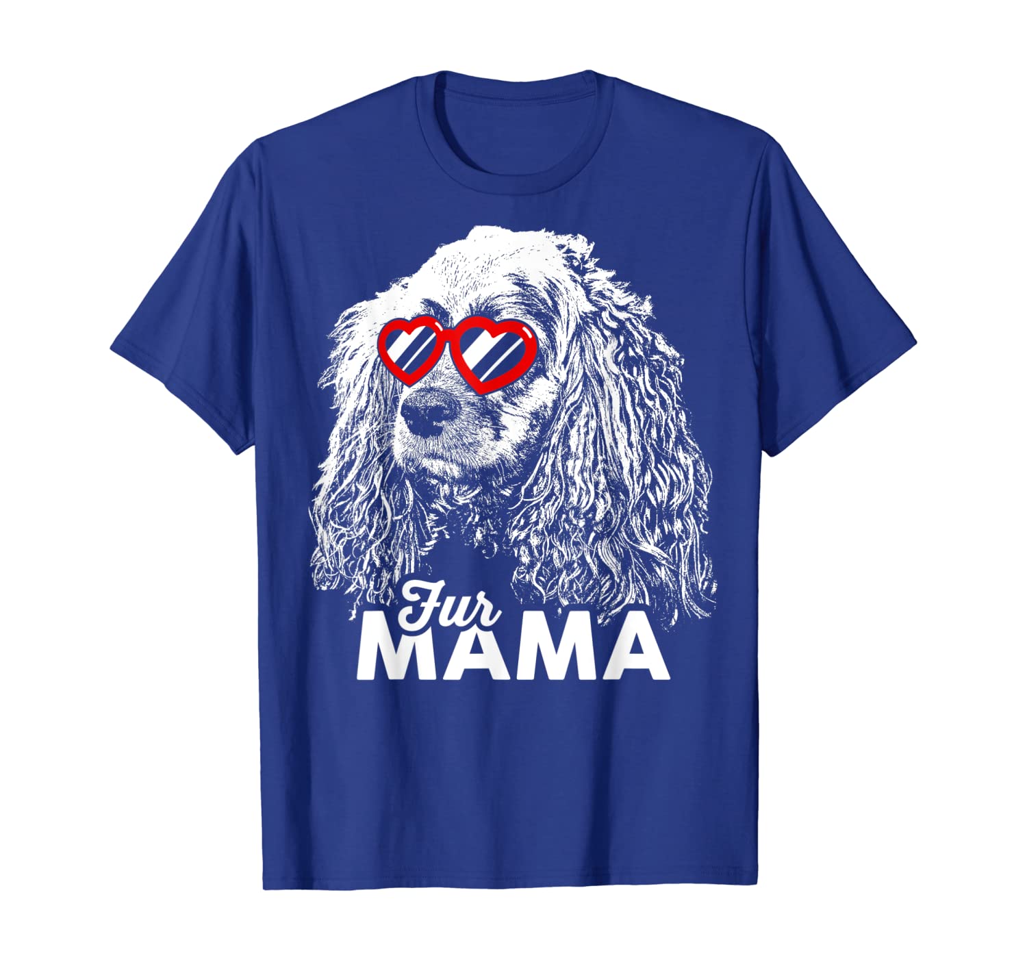 

cute cocker spaniel fur mama t-shirt, White;black