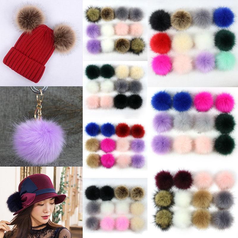 

Hair Accessories 12PCs False Hairball Hat Ball Pompom Fake Fur DIY Handmade Clothing 8cm Hand Sewing