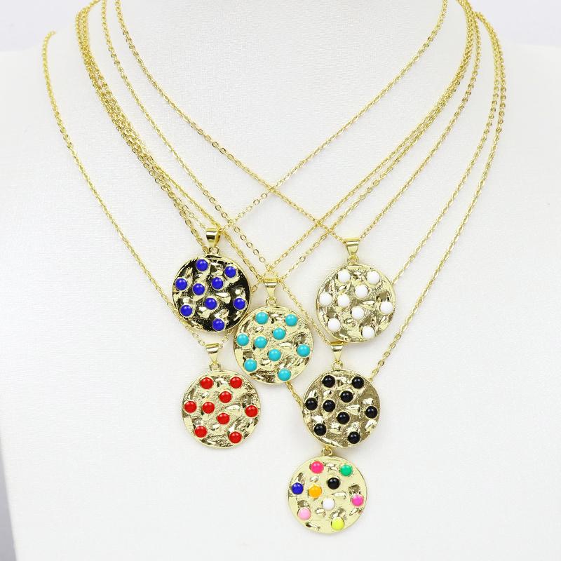 

Pendant Necklaces 10 Pcs Enamel Mix Color Necklace Jewelry Slim Chain Accessories 51812