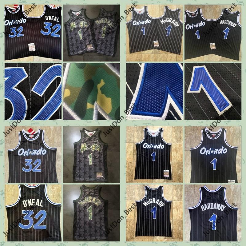 

Mens Stitched Shaquille 32 O Neal Penny 1 Hardaway Tracy 1 McGrady bulls Orlando Magic Vintage 19931994 Mitchell & Ness Jerseys, Black;red