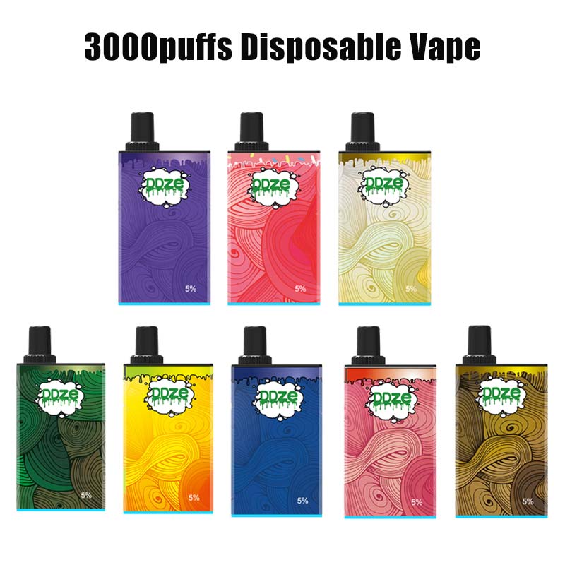 

100% Original DDZE Disposable E Cigarette Vapes 3000 Puffs Electronic Cigarettes 11ml Pod Glow At the Bottom 8 Colors VS puff