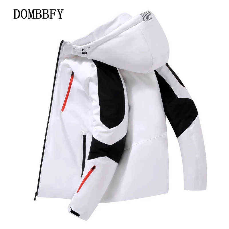 

-20 Degree Winter Jacket Men White Duck Down Parkas Men's Thick Warm Snow Parkas Windbreaker Hooded Parkas Coats Oversize M-4XL Y1103, Black