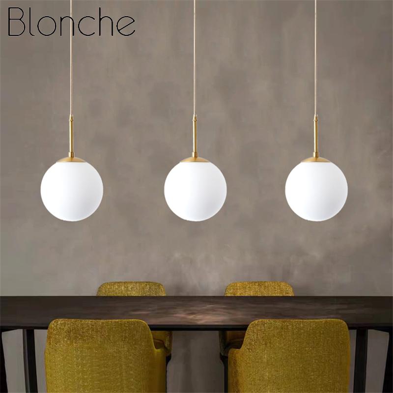 

Modern Gold Pendant Lamp 15cm/20cm Round Glass Hanging Lights Fixtures Dining Room Kitchen Home Restaurant Industrial Decor Lamps