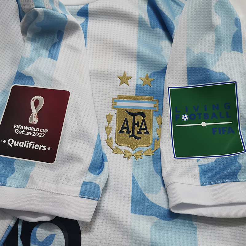 

player version Argentina Soccer Jersey World Cup Qualification #10 Messi Soccer Shirt #11 DI MARIA # 22 .MARTINEZFootball Uniform, Black;yellow