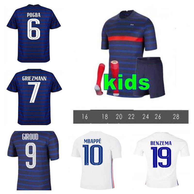 

2021 2022 france soccer jerseys BENZEMA MBAPPE GRIEZMANN POGBA 21 22 national team final francia maillot de foot varane Football shirts, Home kids