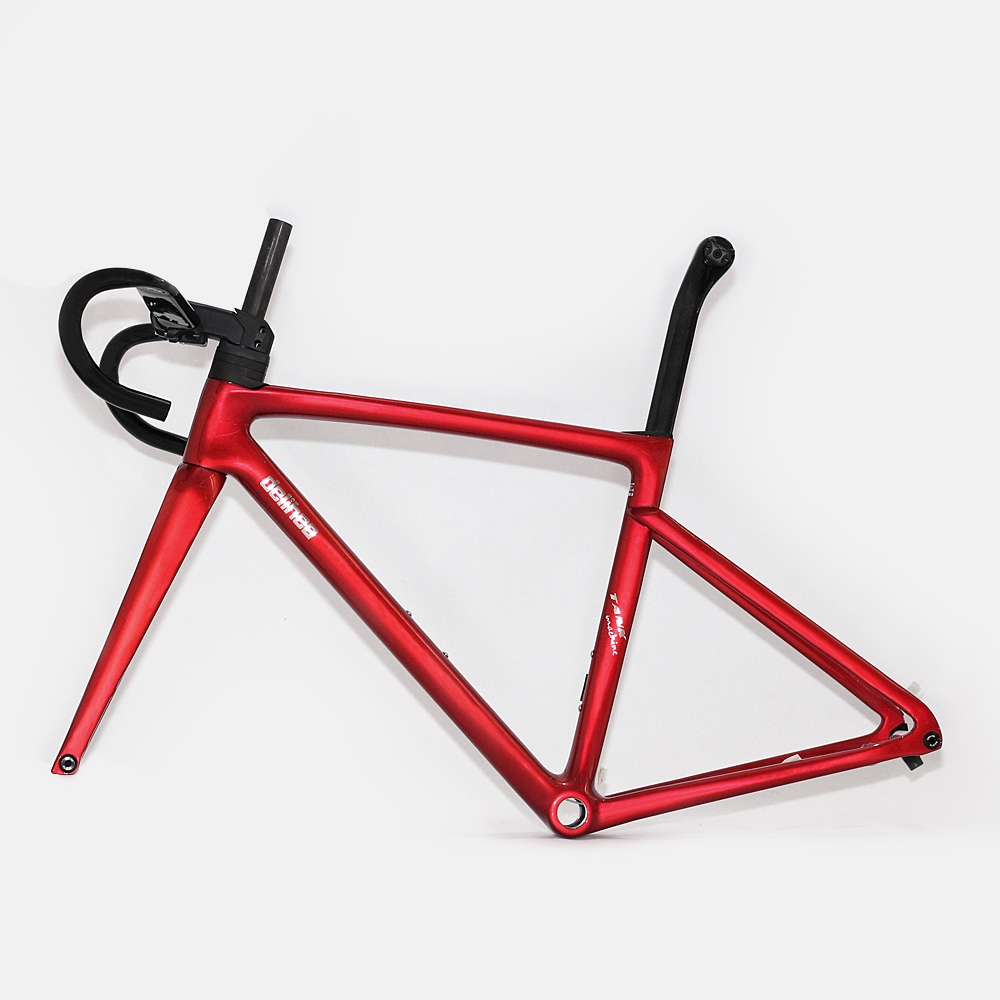 

DELIHEA 2021 G2 Full Internal Routing Climbing Carbon Road Bike Frame Handlebar+Stem REST II Tank Machine Bicycle 875g Ultralight, G1