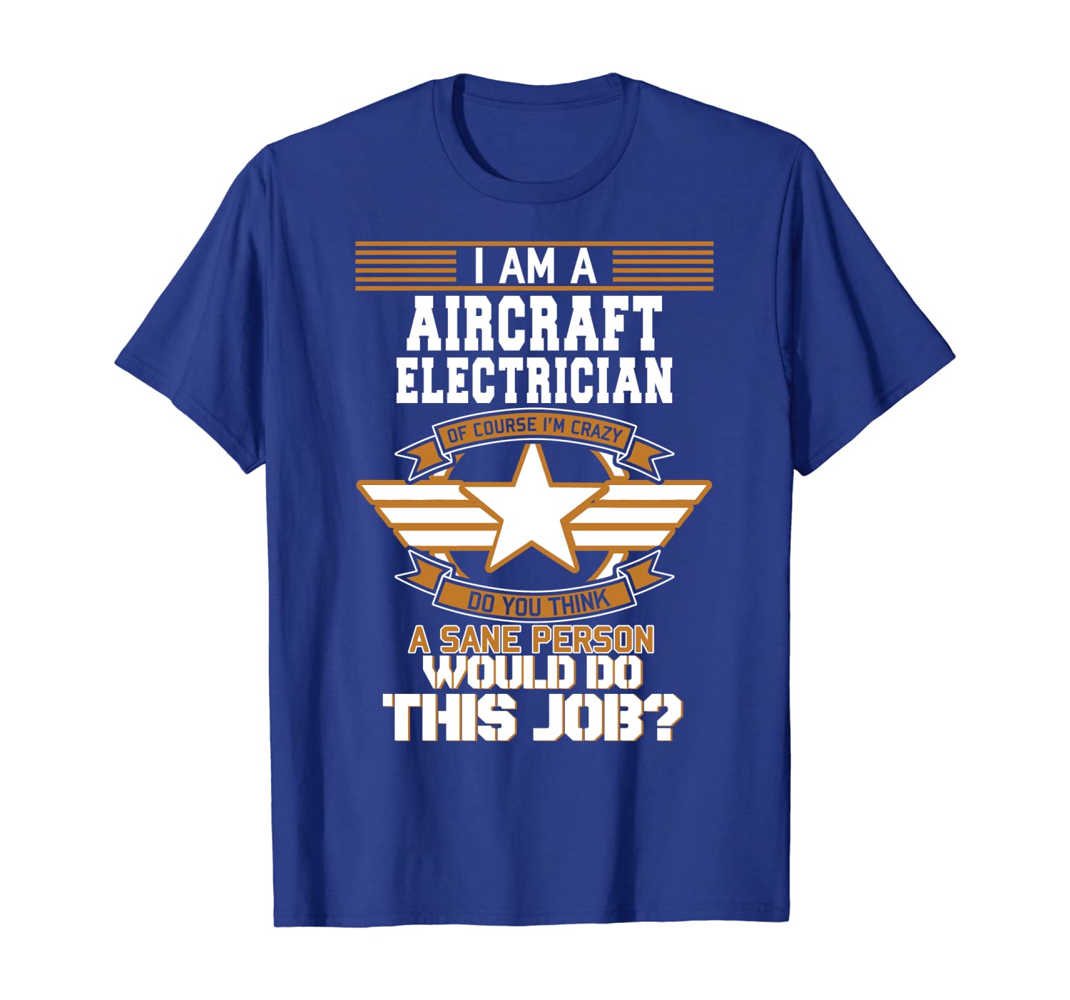 

Aircraft Electrician Tshirt Aviation Military Techanician, White;black