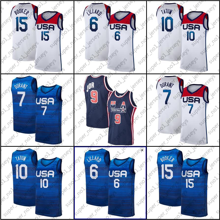 

Tokyo Olympics Kevin 7 Durant Jersey Devin 15 Booker Jerseys Damian 6 Lillard Jersey Jayson 10 Tatum Team Jerseys USABasketball xzccd