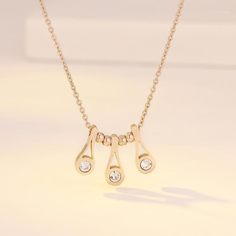 

Chokers 2022 Rose Gold Necklace Women's Titanium Steel Quality Match Costume Jewelry Gift Temperament Simple Neck Pendant Girls, Golden;silver
