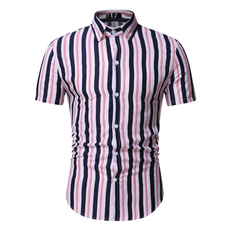 

Men's Casual Shirts Men And Women Short Sleeve Striped Summer Fashion Slim Fit Linen Beach Tops Male Lapel Elegant, White;black