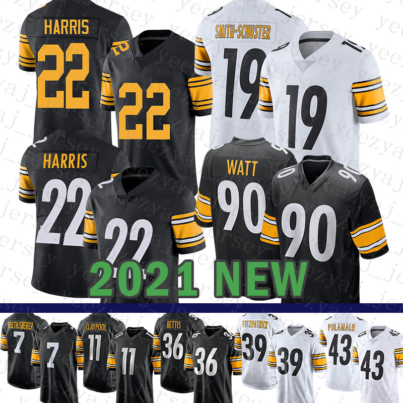 

22 Najee Harris 90 T.J. Watt Football Jersey Juju Smith-Schuster Chase Claypool Ben Roethlisberger Minkah Fitzpatrick Devin Bush Troy Polamalu Terry Bradshaw Bettis, Mens-g r