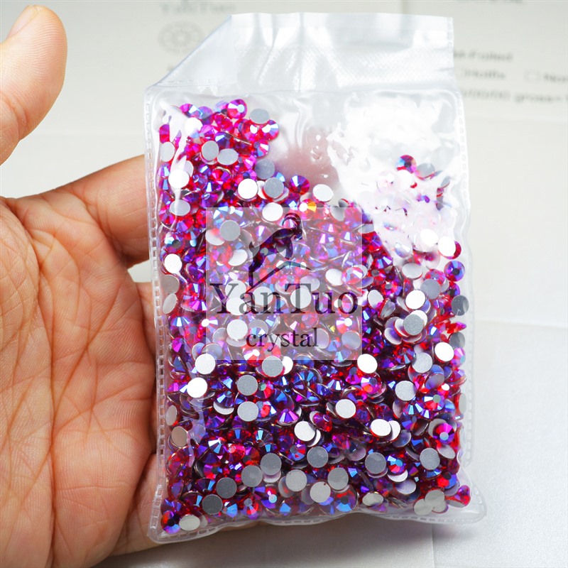 

SS3/SS5/SS8/SS10 Strass Rhinestones Lt Siam AB Non Hot Fix Flat Back Multi sizes Pixie Crystals For teeth