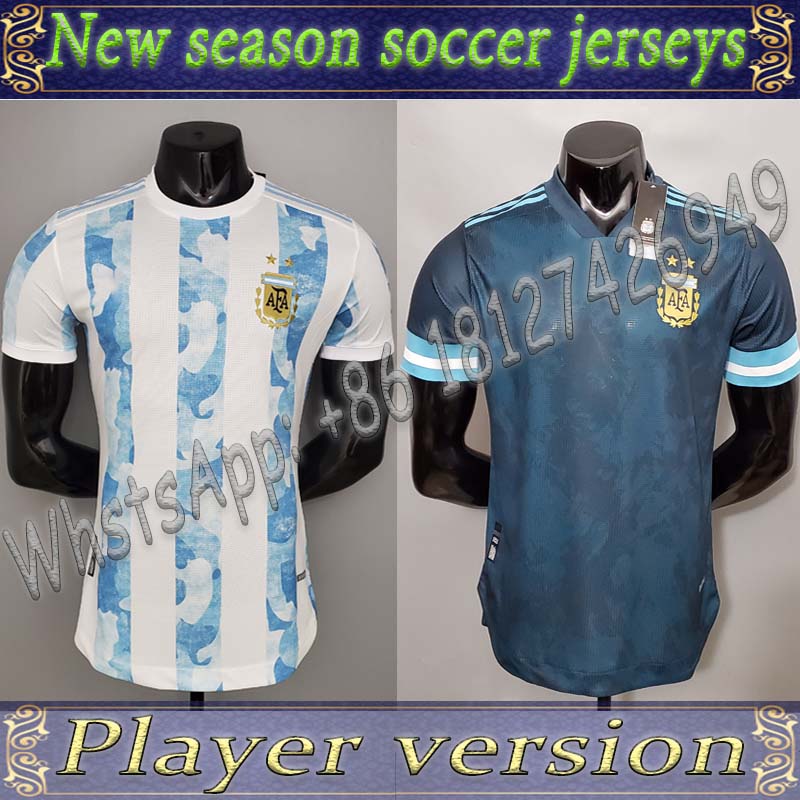 

Argentina soccer Jersey player version 2021 Copa america MESSI DYBALA AGUERO football shirt sets uniforms 20 21