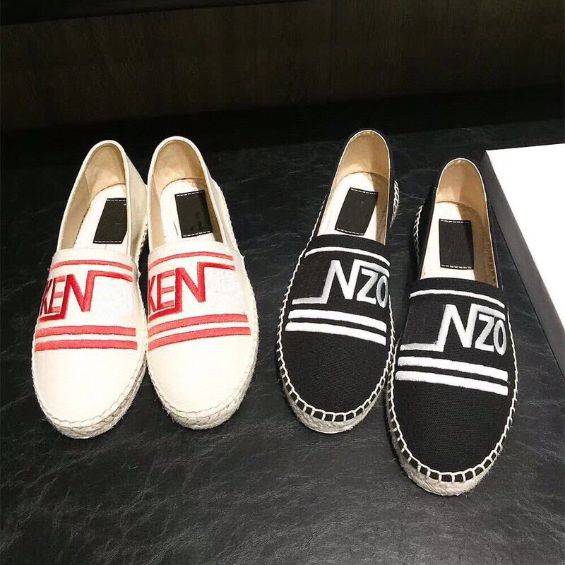 

2021 Tiger elasticated canvas espadrilles Mens Designer Shoes Straw Cord Flat Shoes Black Pink Soft Bottom Outdoor Casual Shoes 28Colors With Box 303