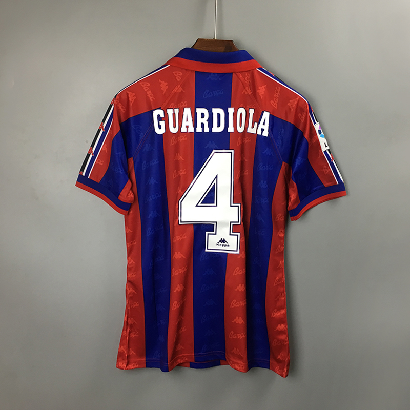 

Retro Stoichkov 8 Home Soccer jersey 1996 1997 Guardiola Away Classic Thailand Jersey, Black
