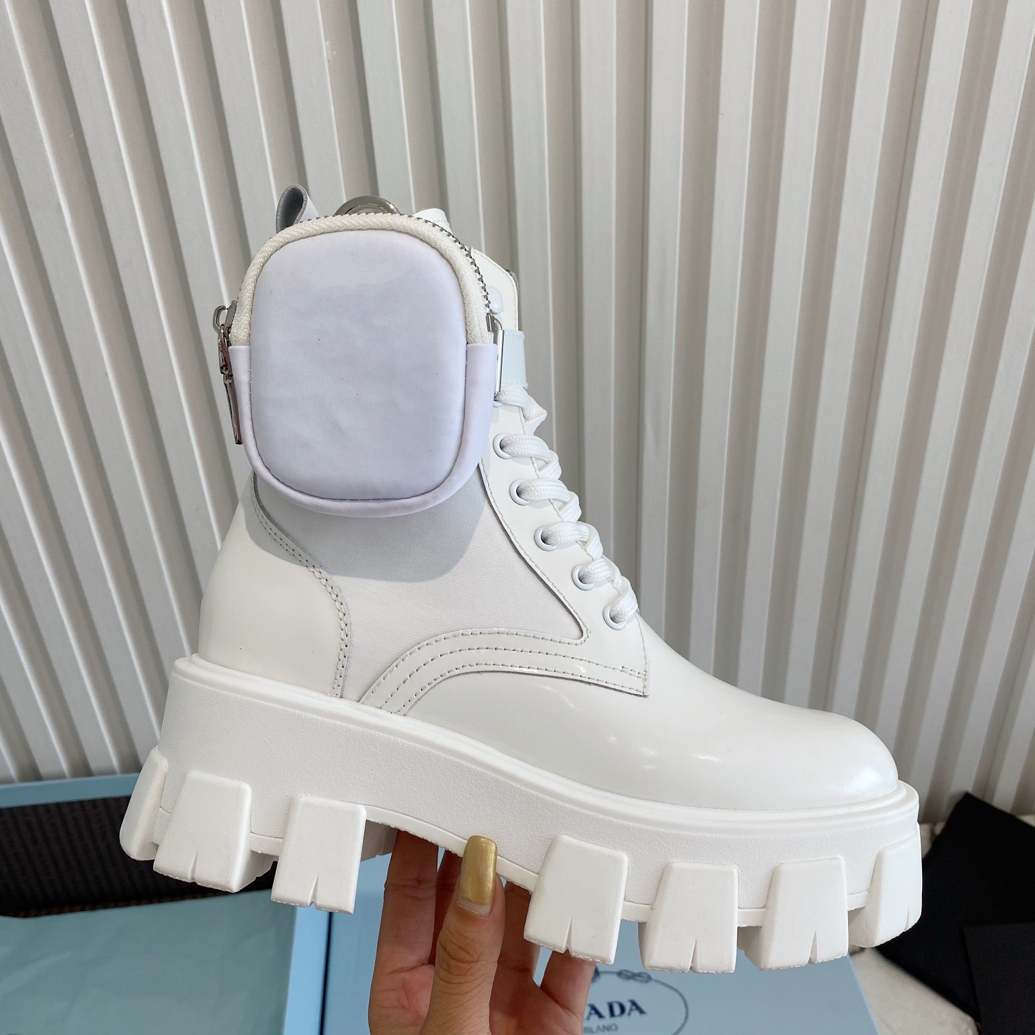 

Women Designers Rois Boots Ankle Martin Boots and Nylon Boot military inspired combat boots nylon bouch attached to the ankle with bags, Black