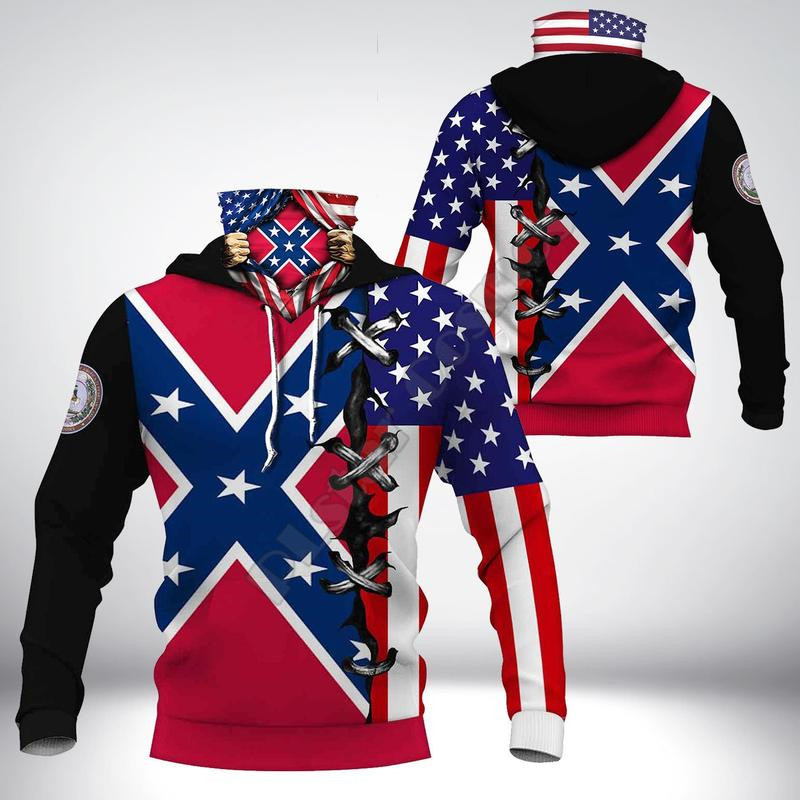 

Men's Hoodies & Sweatshirts Confederate Flag 3D Printed Harajuku Fashion Sweatshirt Women Men Casual Pullover Hoodie Mask Warm Drop 02 UYYZ