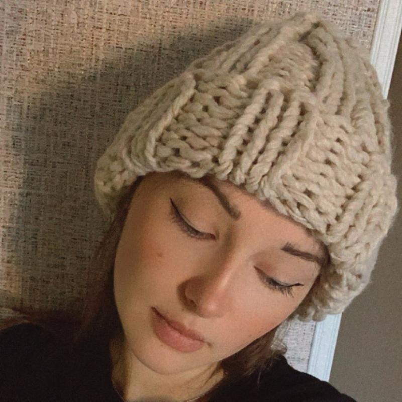 

Beanies Women Winter Knitted Chunky Hat Thick Soft Warm Coarse Large Knit Solid Female Ice Ski Bonnet Skullies Cap Hats