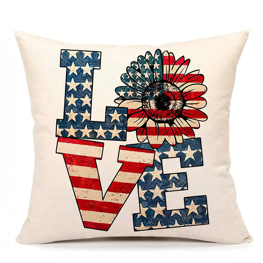 

Happy Independence Day Party Cushion Cover Home Decor Pillow Covers America July 4th Pillows Case 45x45cm USA PillowCase GWD6834
