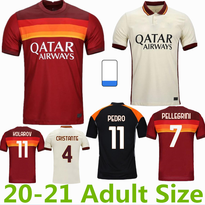 

2020-2021 ROMA Soccer jersey ZANIOLO DZEKO PASTORE KLUIVERT KOLAROV AS football shirt 20 21 TOTTI jerseys Men uniforms, Black;yellow