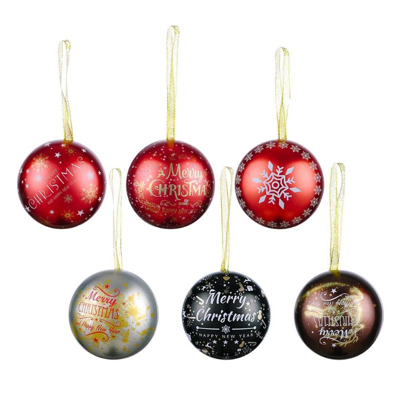 

Christmas Decorations Tinplate Ball Box Multi-purpose Candy Balls Chocolate Trinket For Kid Xmas Gift Tree Decor