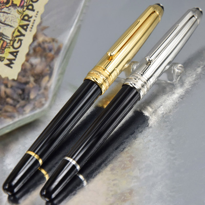 

PURE PEARL Msk-163 Classic Fountain/Rollerball/Ballpoint Pen quality Black resin barrel Drawing cover Luxury Stationery with Serial Number+G